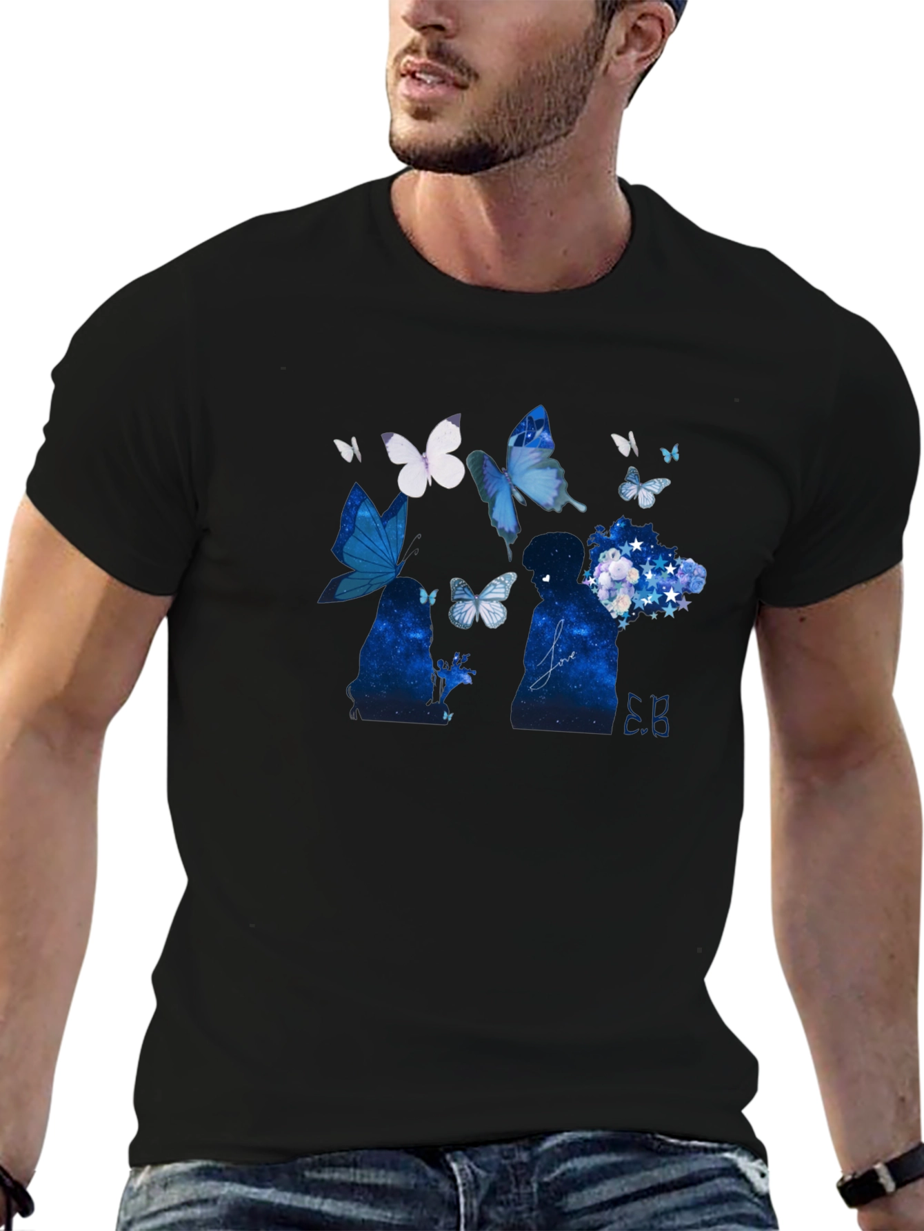 Butterfly Silhouette Black Graphic Tee