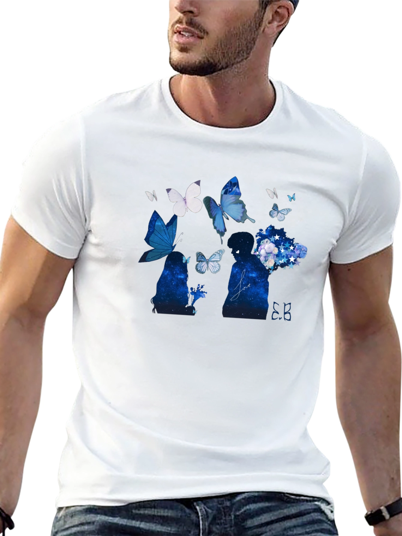Butterfly Silhouette Black Graphic Tee