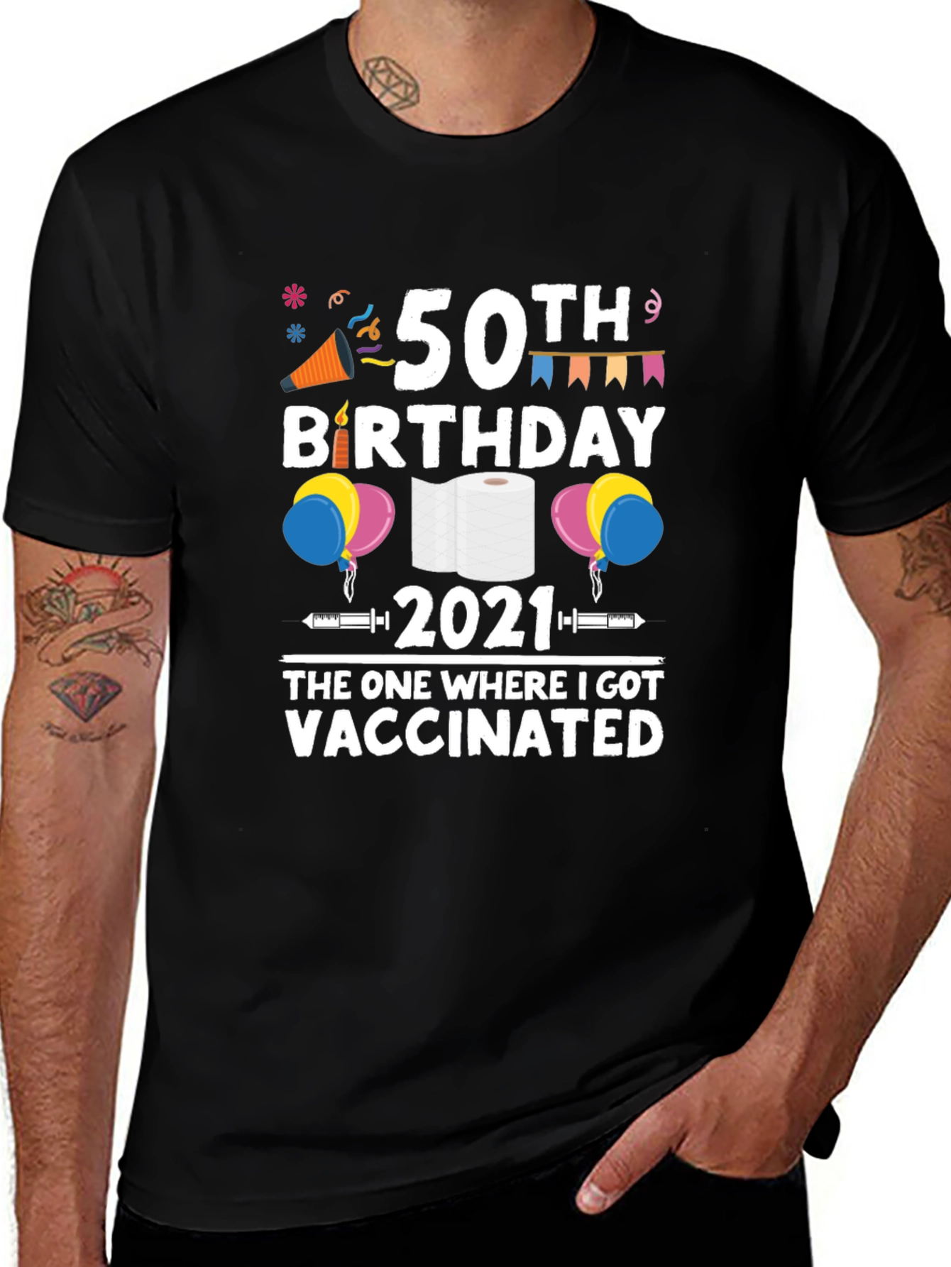 50th Birthday Vaccinated 2021 Graphic T-Shirt