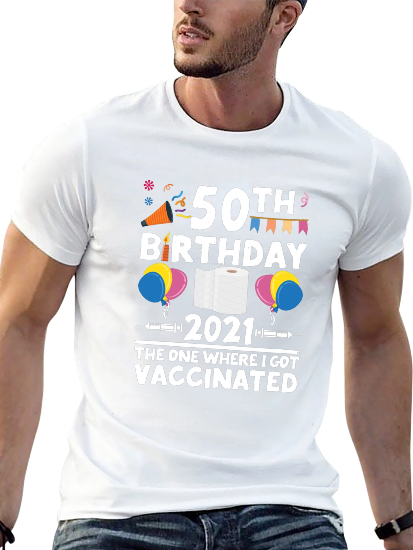 50th Birthday Vaccinated 2021 Graphic T-Shirt