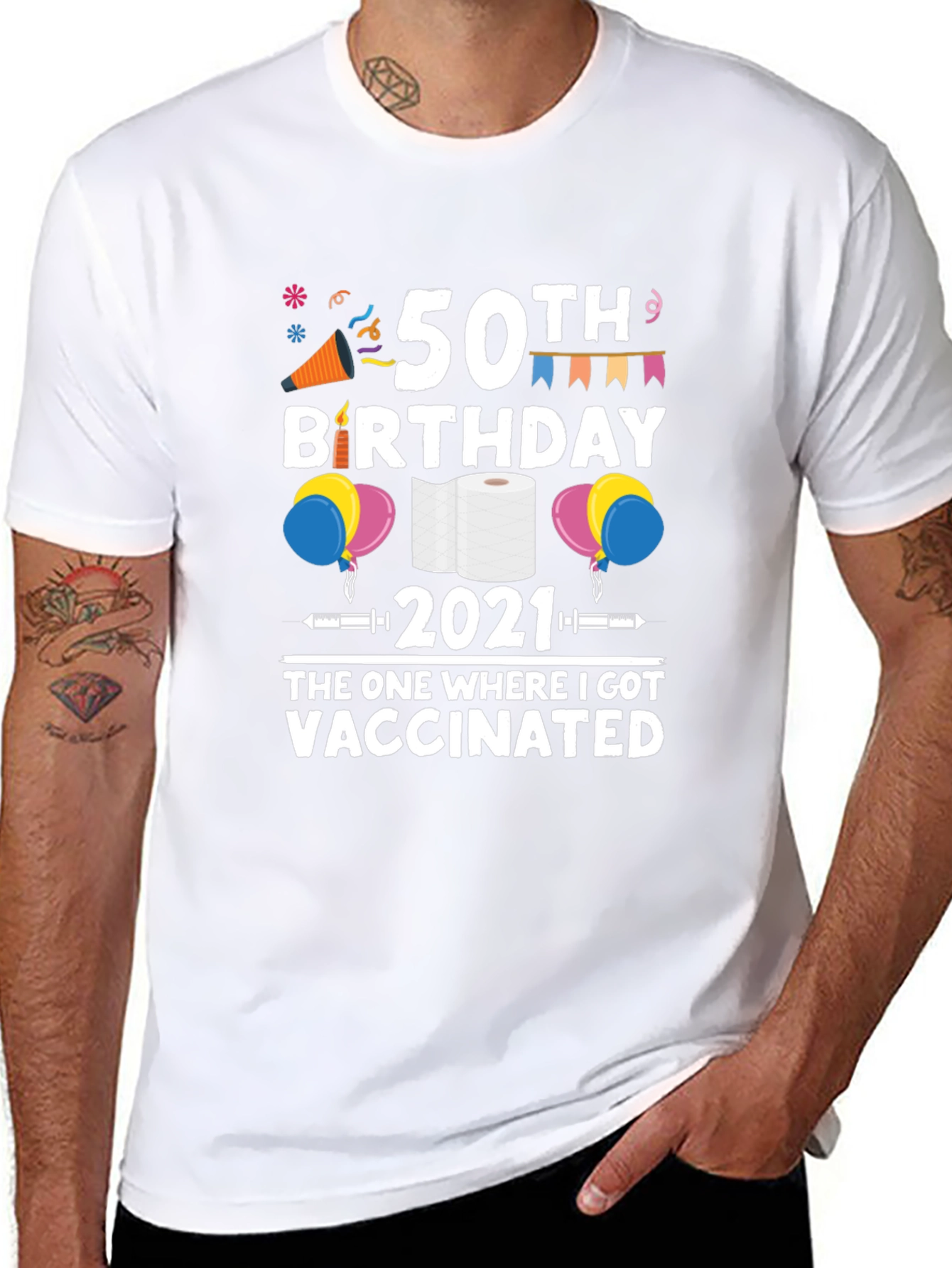 50th Birthday Vaccinated 2021 Graphic T-Shirt