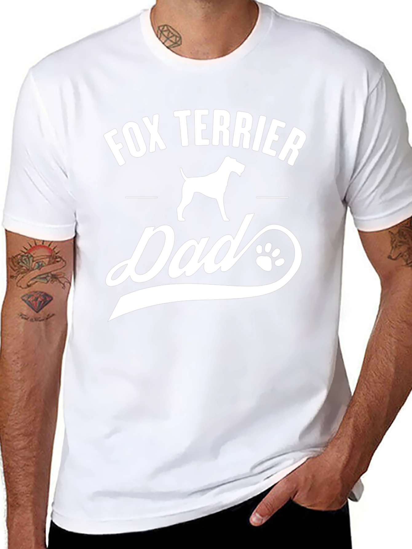 Fox Terrier Dad Graphic Tee - Dog Lover Gift