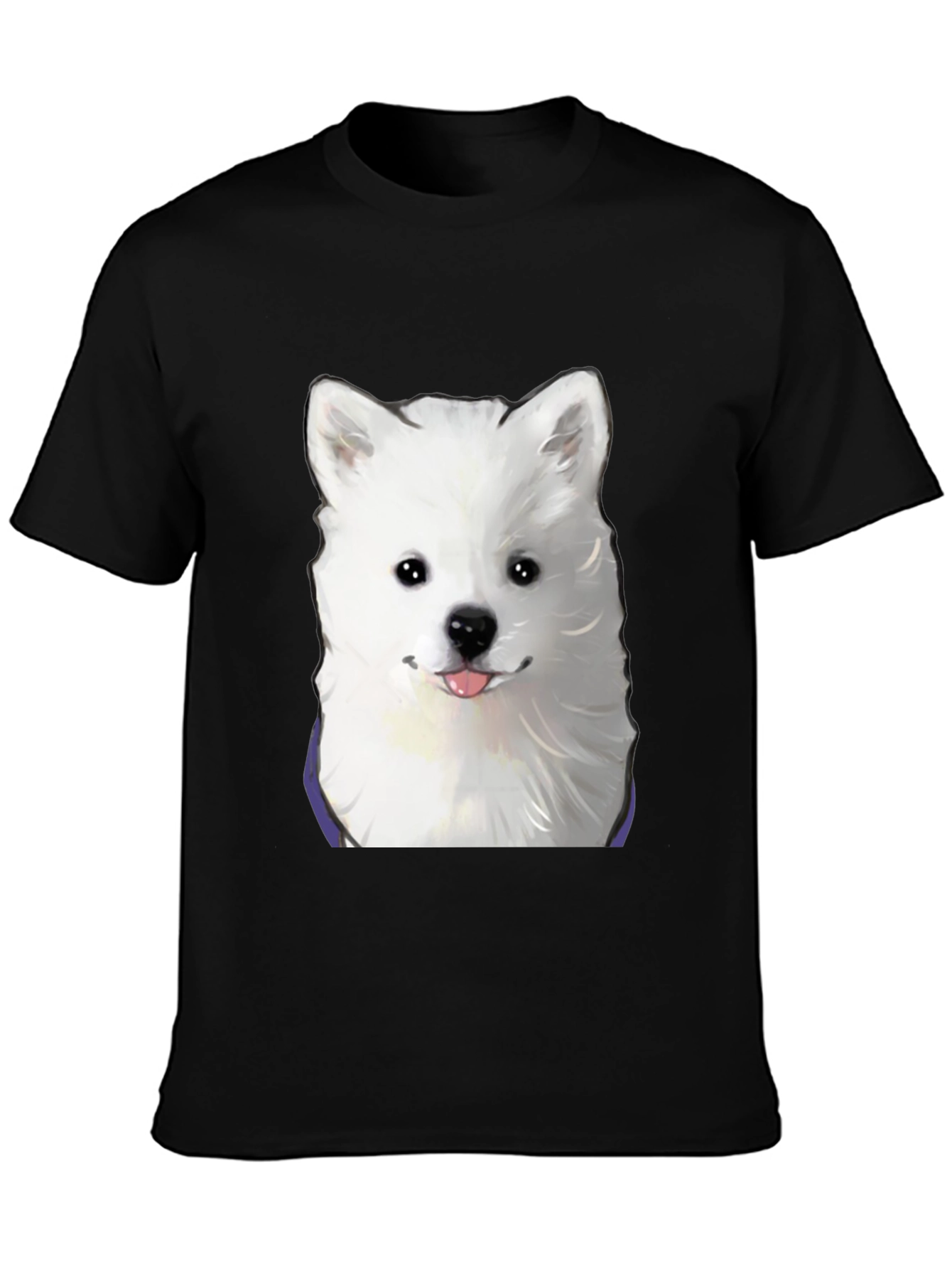 Cute Dog Graphic Print Black T-Shirt