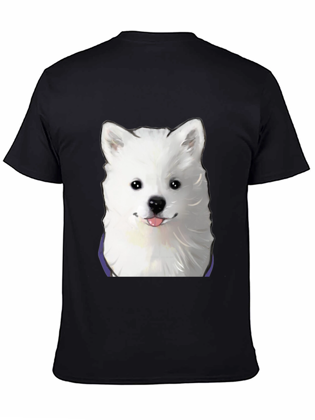 Cute Dog Graphic Print Black T-Shirt