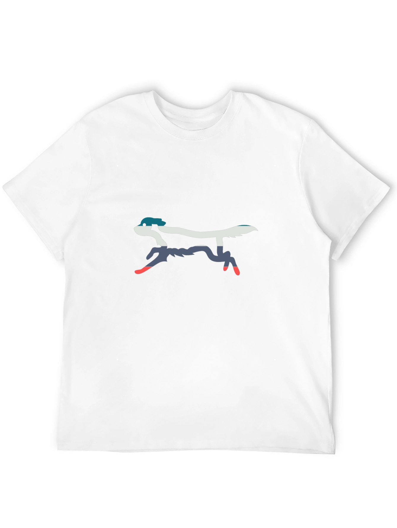 Abstract Running Dog Graphic Tee - Mens Black T-Shirt