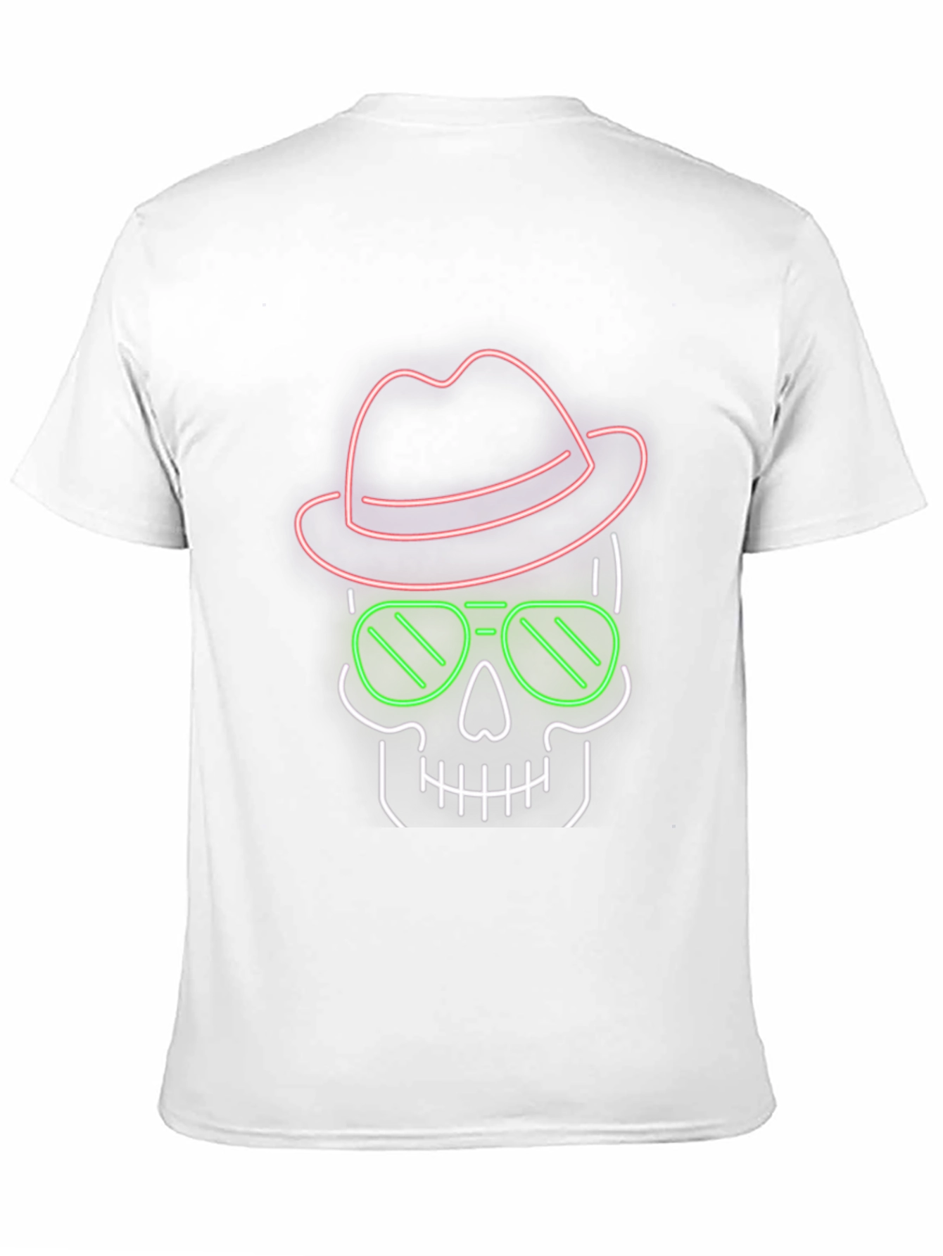 Neon Skull T-Shirt - Hat & Sunglasses Graphic Tee