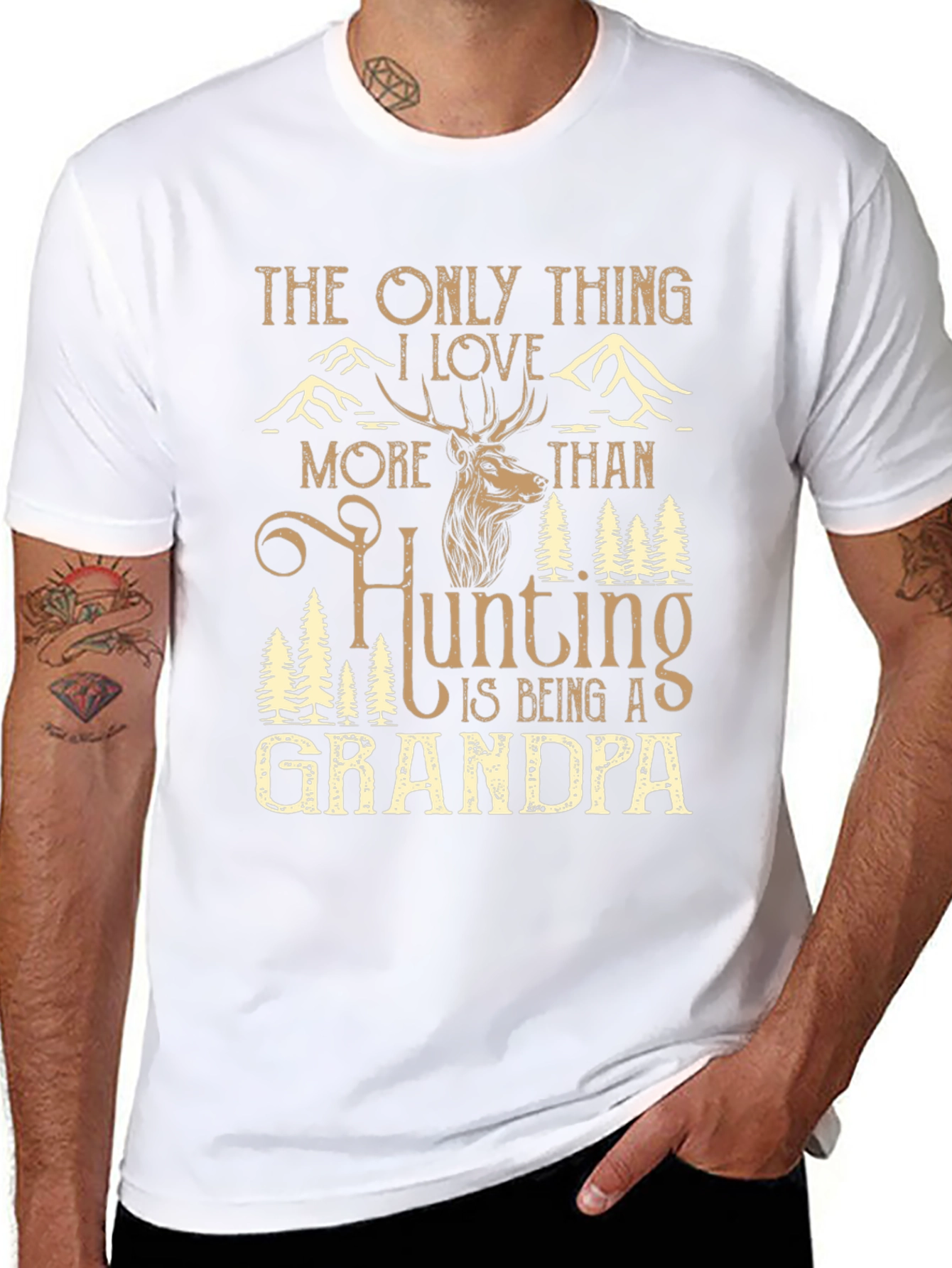 Hunting Grandpa Graphic Tee - Mens Black T-Shirt