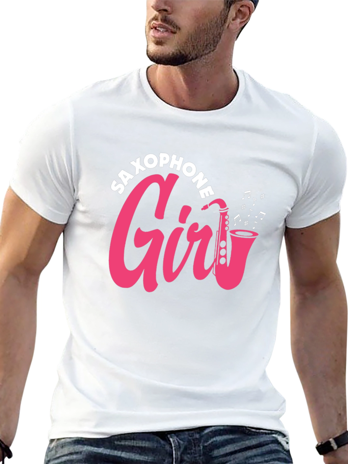 Saxophone Girl Graphic Tee - Music Lover T-Shirt