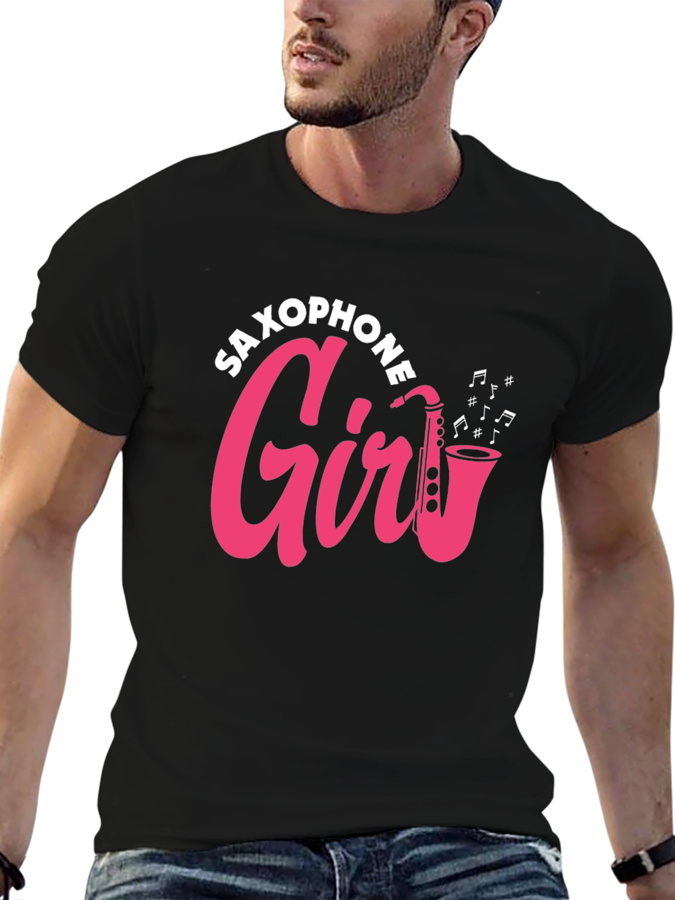 Saxophone Girl Graphic Tee - Music Lover T-Shirt