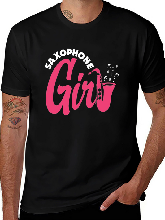 Saxophone Girl Graphic Tee - Music Lover T-Shirt