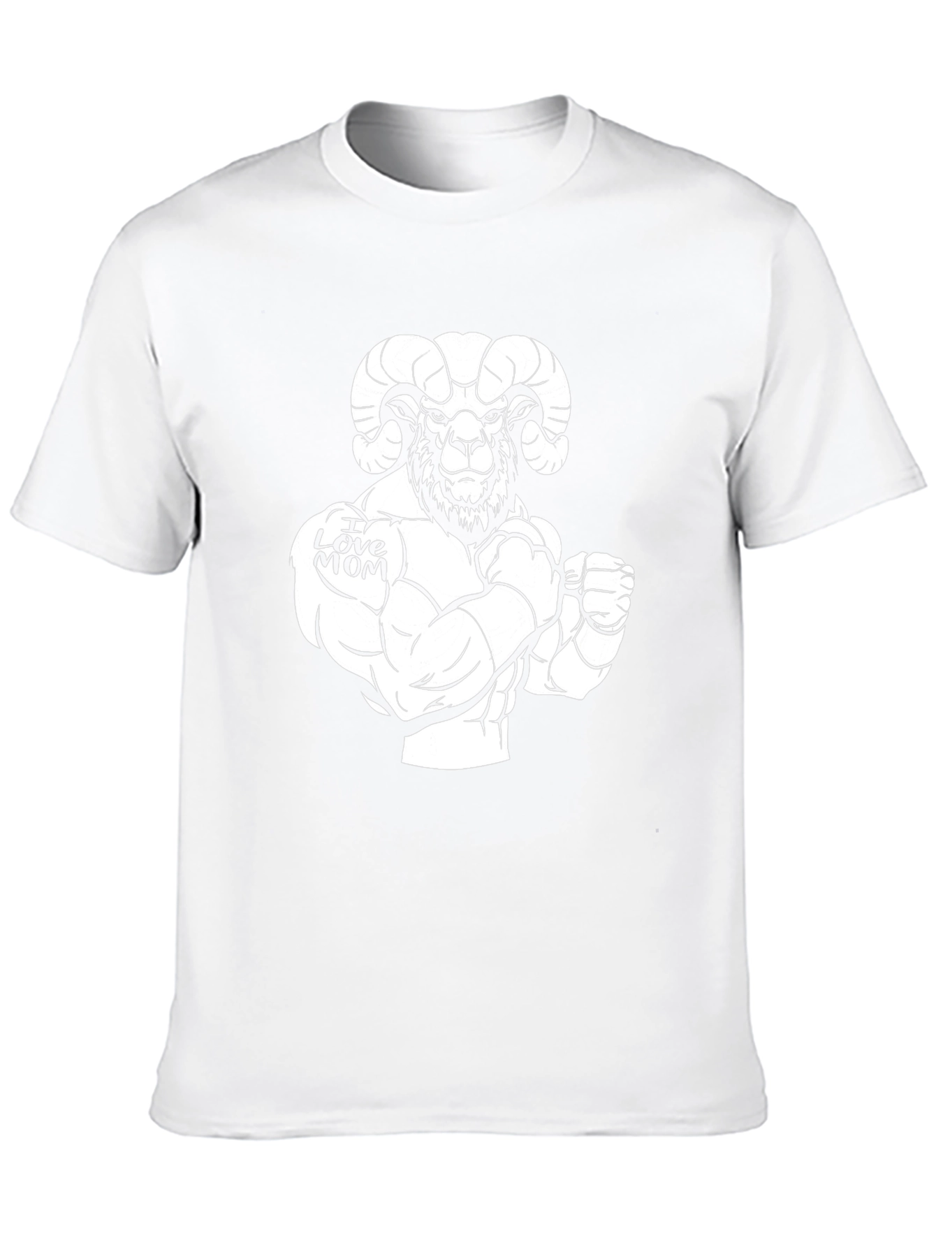 I Love Mom Ram Graphic Black T-Shirt