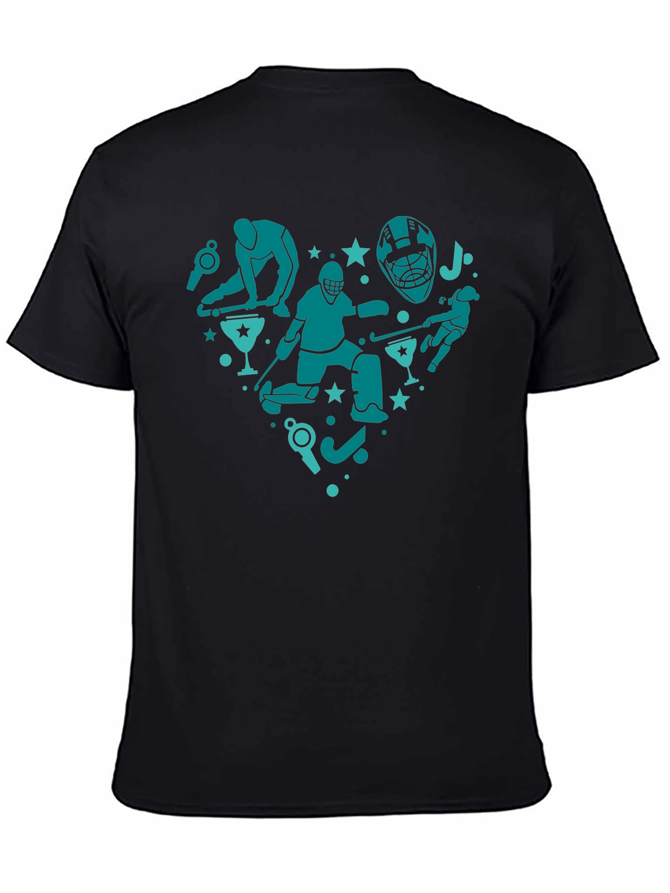 Hockey Heart Graphic T-Shirt - Black