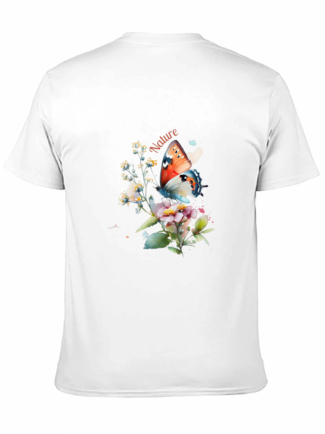 Nature Butterfly Graphic T-Shirt - Black