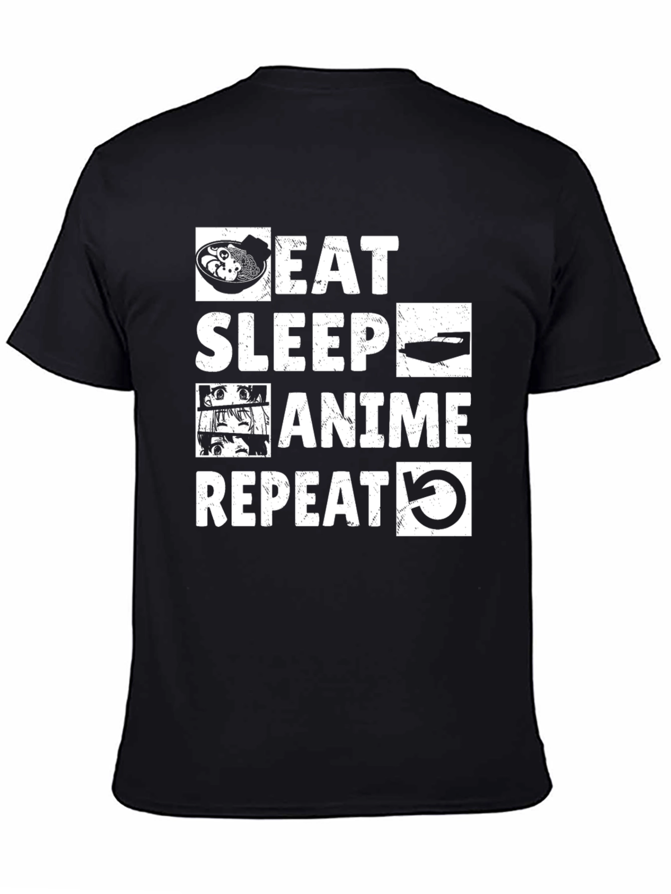 Eat Sleep Anime Repeat Graphic T-Shirt