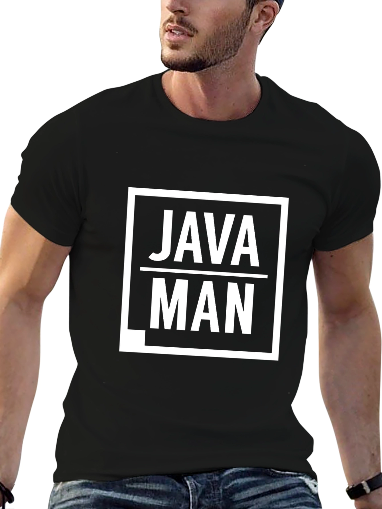 Java Man Graphic T-Shirt - Black Cotton Tee