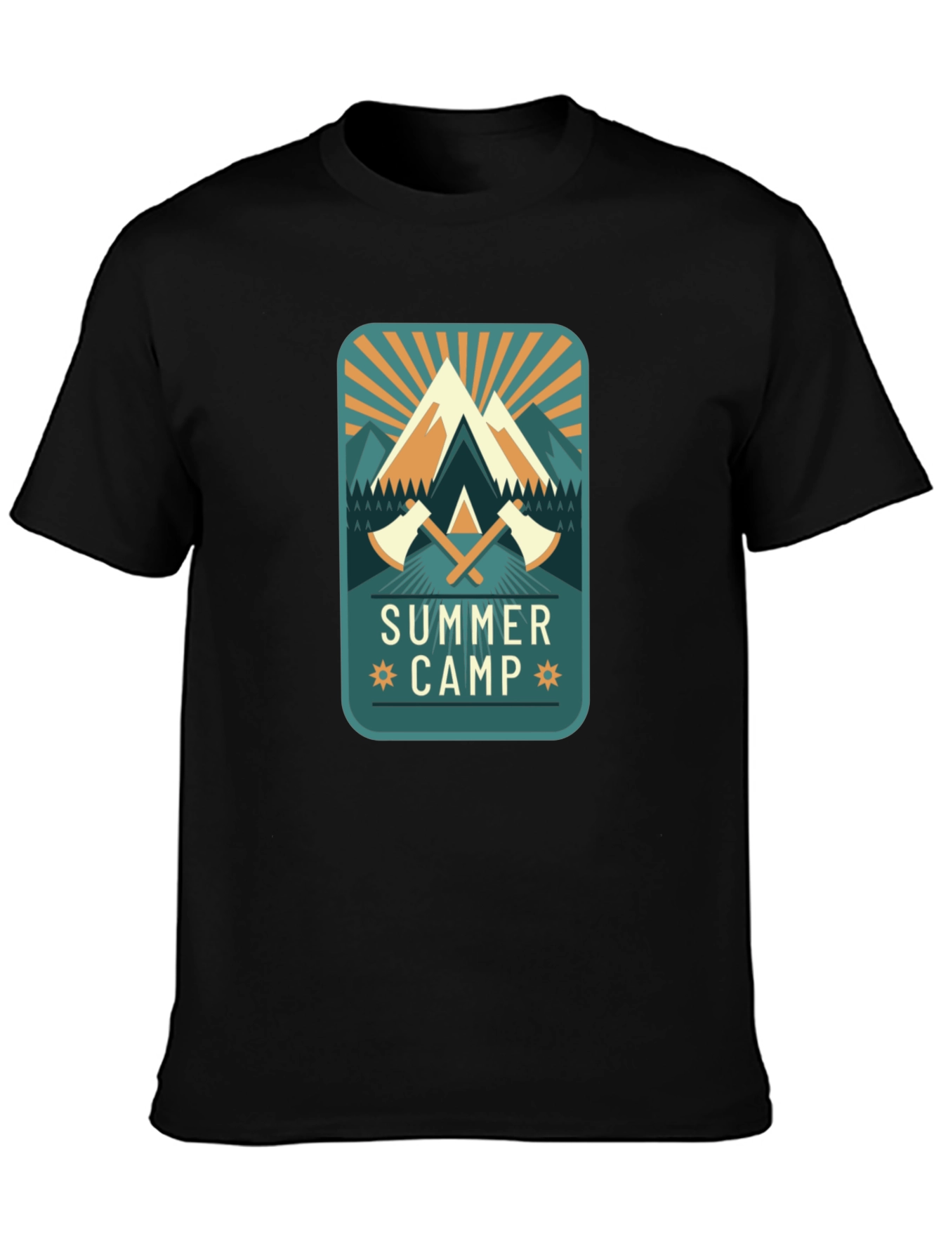 Summer Camp Graphic Tee - Mens Black T-Shirt