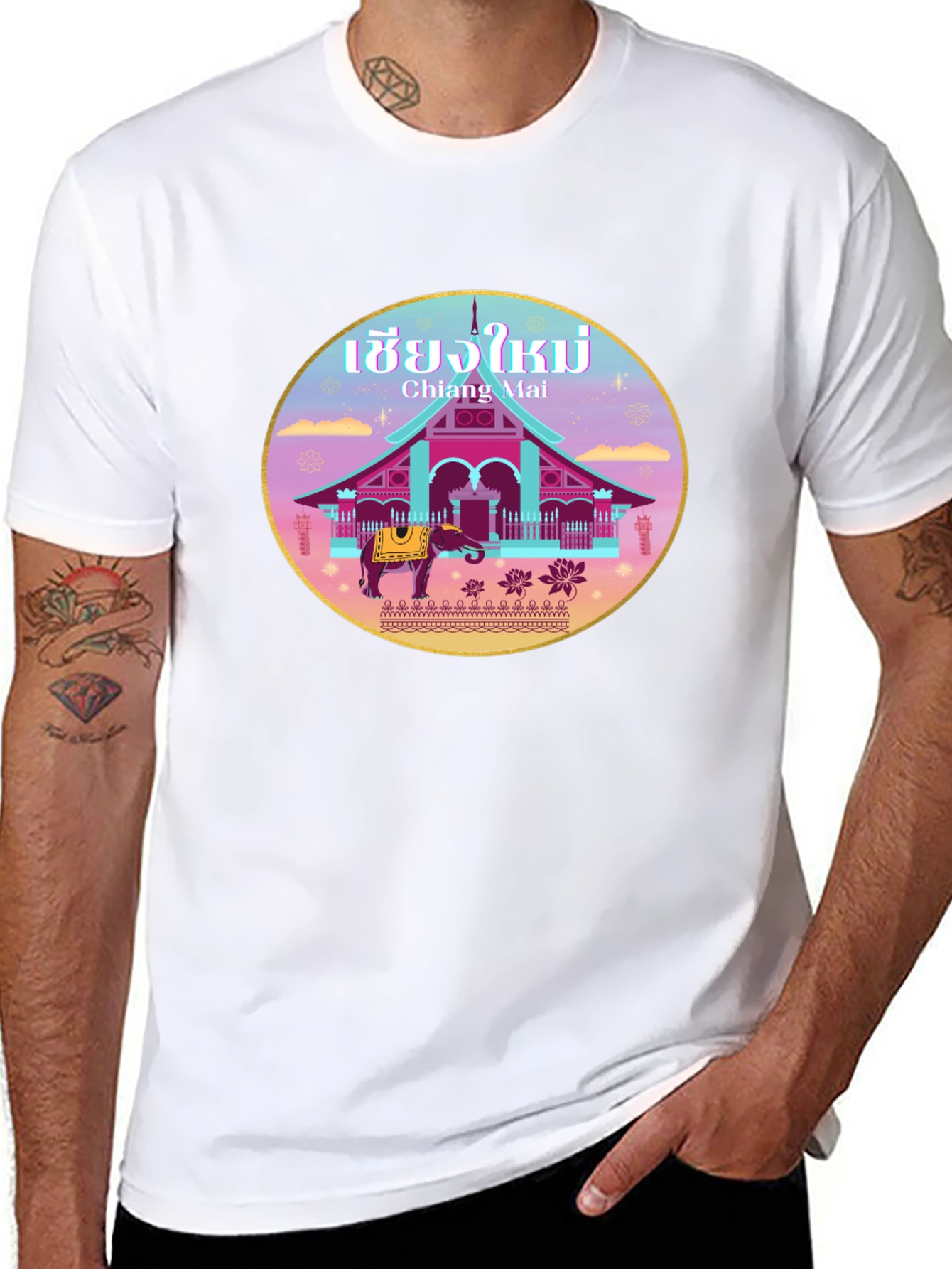 Chiang Mai Thailand T-Shirt Thai Elephant Souvenir Tee