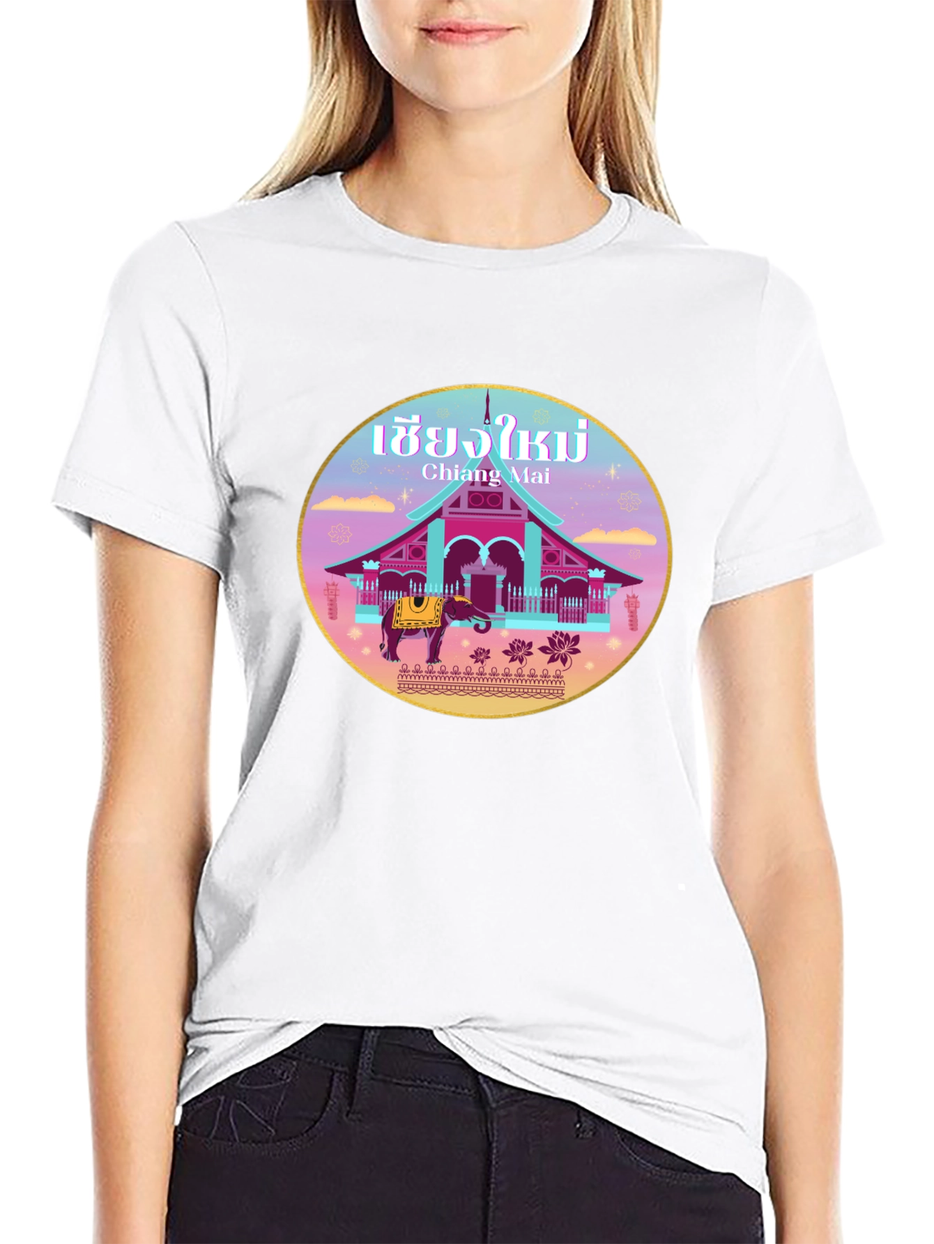 Chiang Mai Thailand T-Shirt Thai Elephant Souvenir Tee