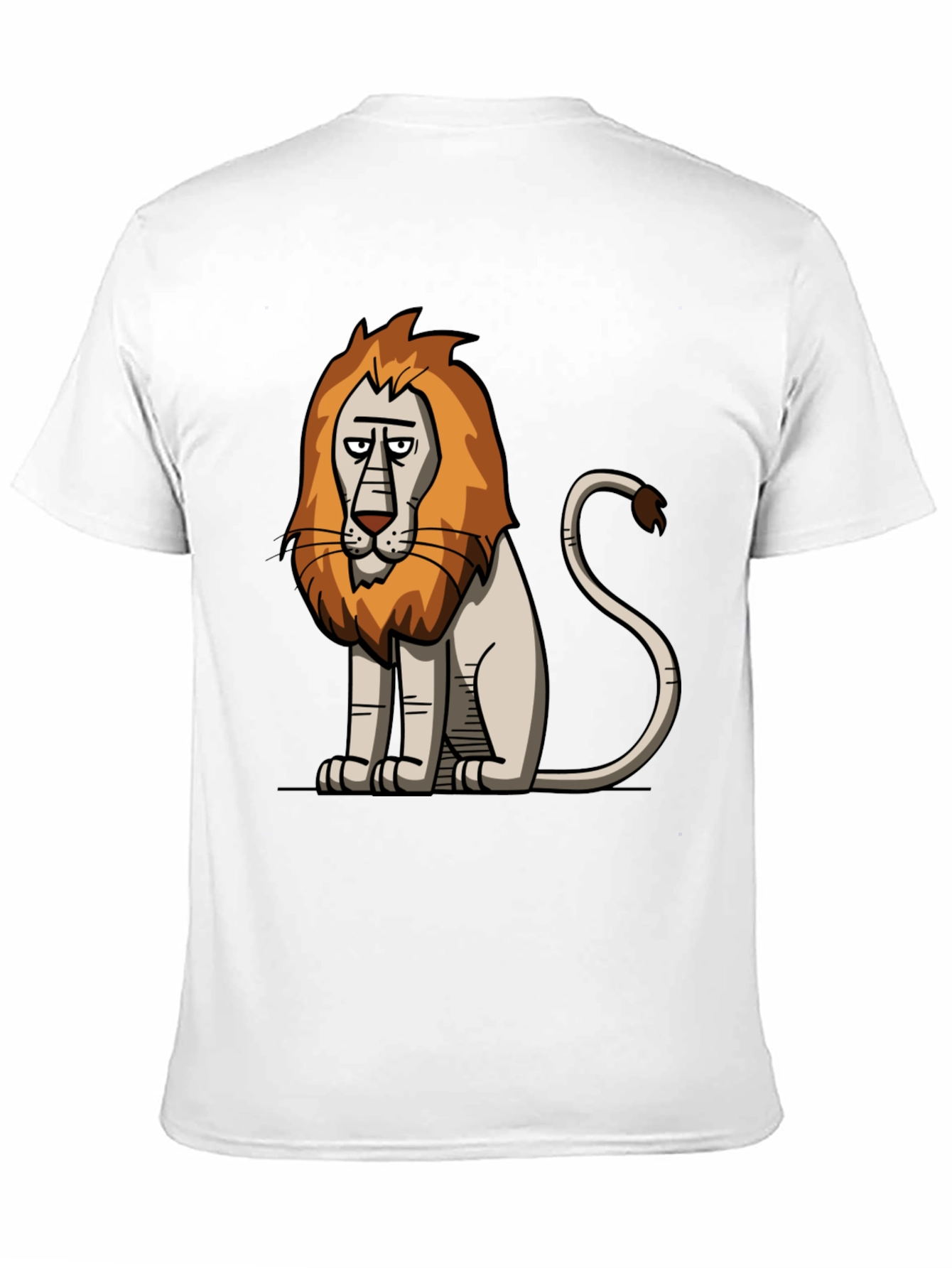 Cartoon Lion Graphic Black T-Shirt