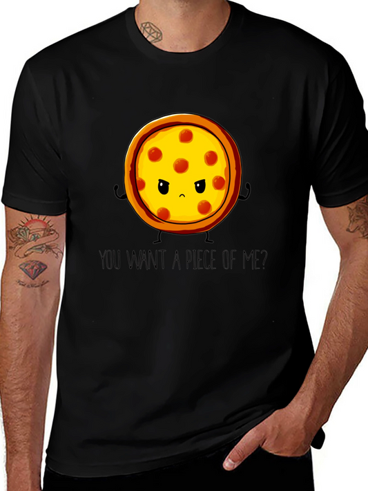 Angry Pizza Graphic Tee - You Want A Piece Of Me?