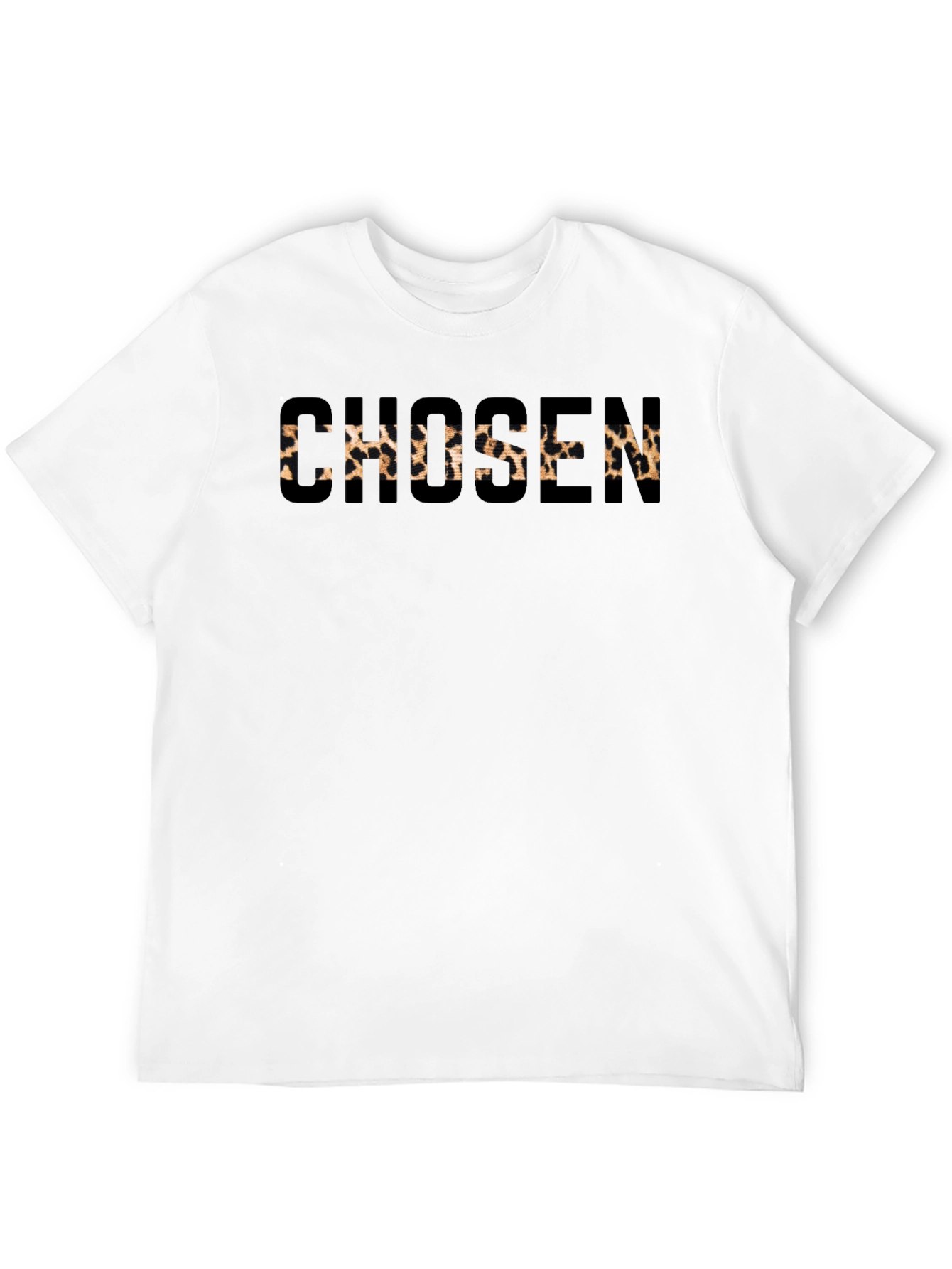 Chosen Leopard Print Mens Black T-Shirt