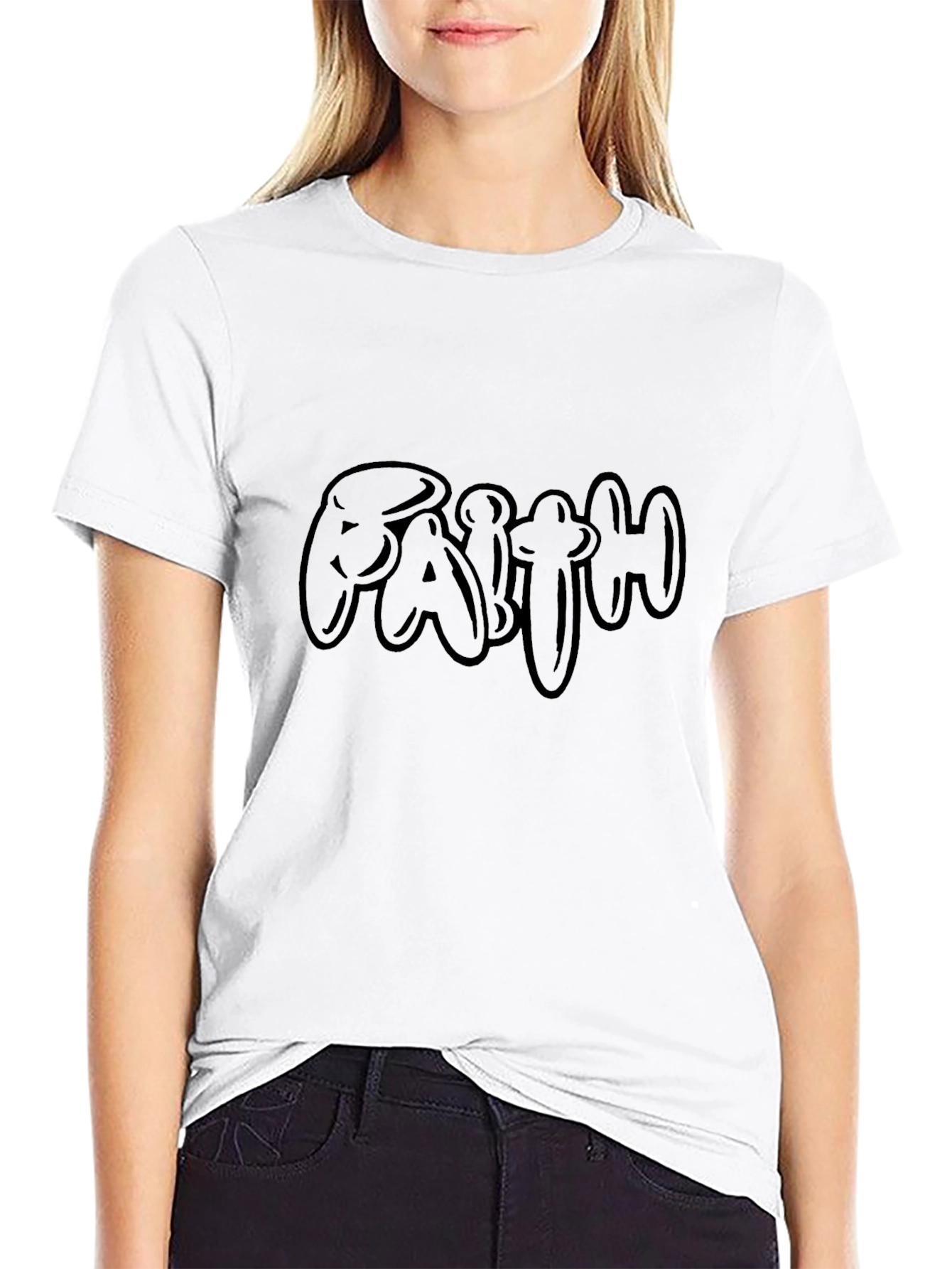 Faith Graphic Print Black T-Shirt