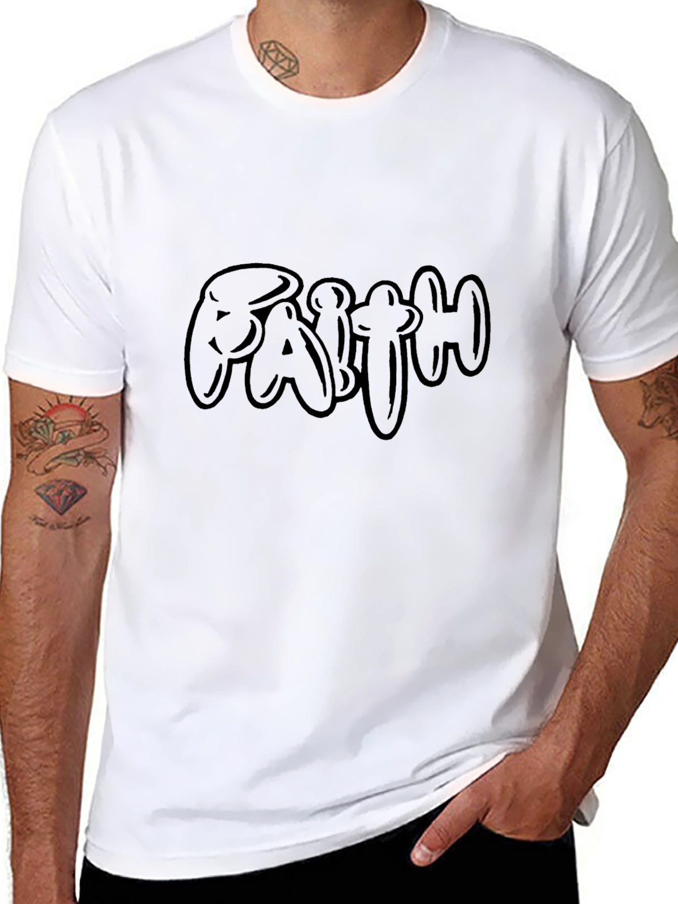 Faith Graphic Print Black T-Shirt