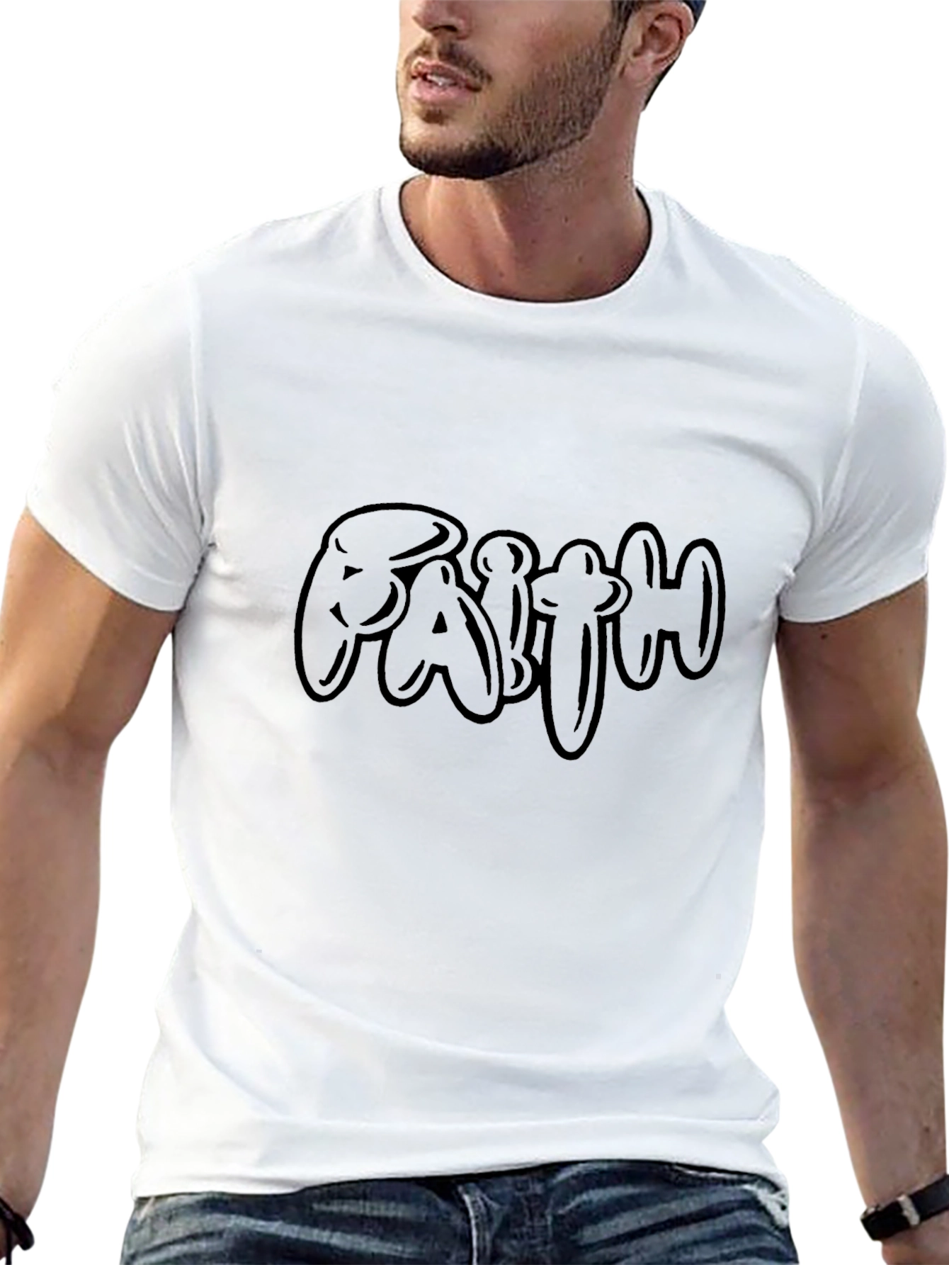 Faith Graphic Print Black T-Shirt