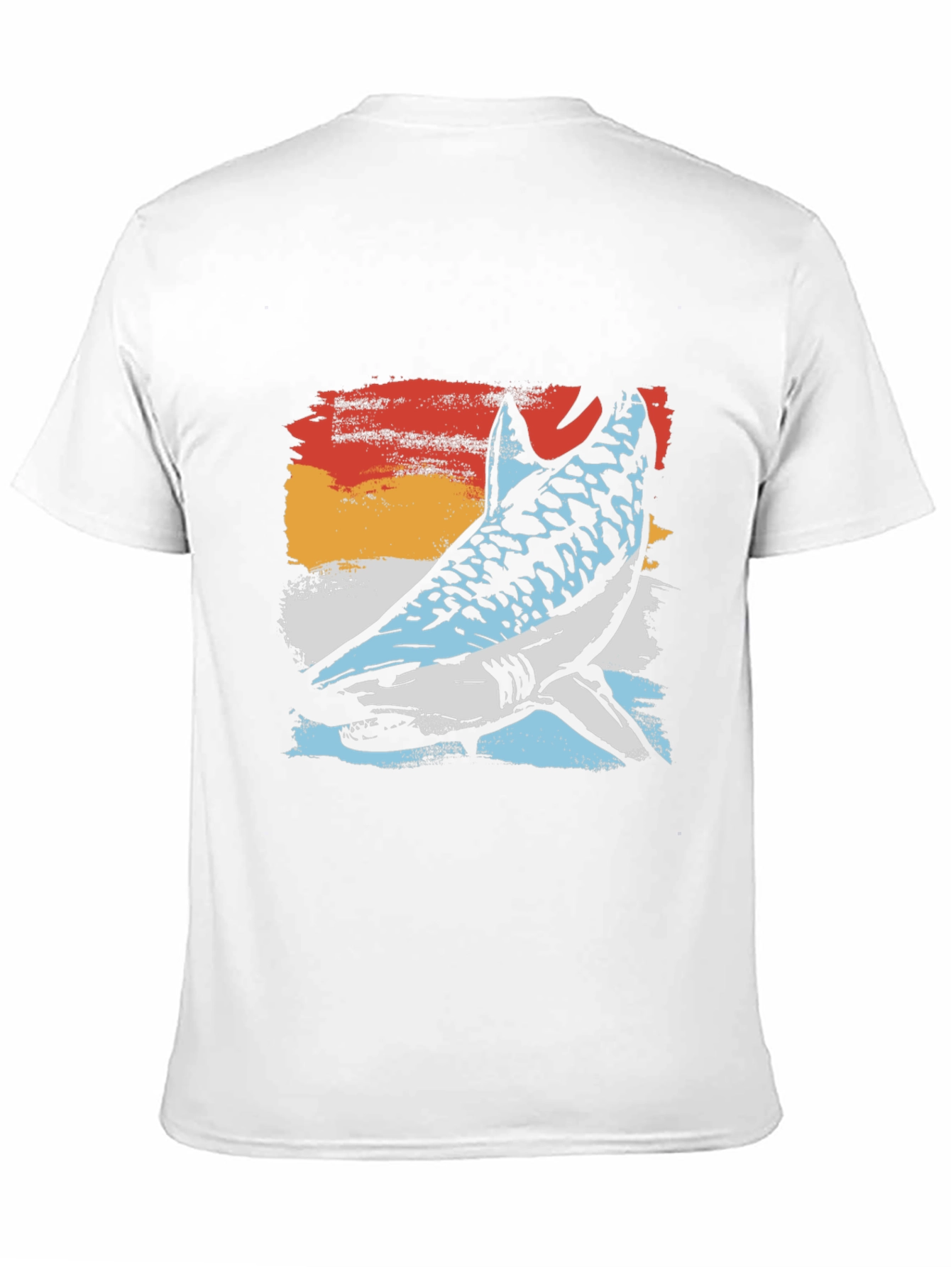 Retro Shark Graphic Tee - Black Cotton Blend T-Shirt