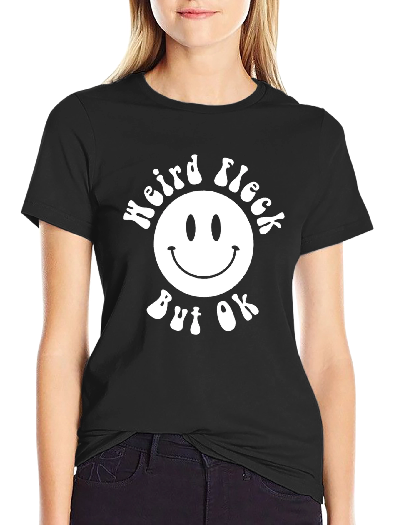 Weird Fleck But OK Smiley Face Graphic Tee