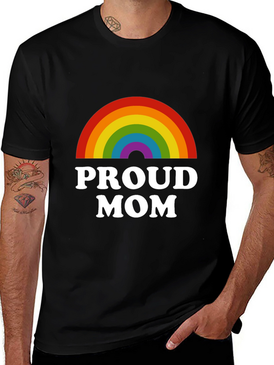 Proud Mom Rainbow Graphic T-Shirt