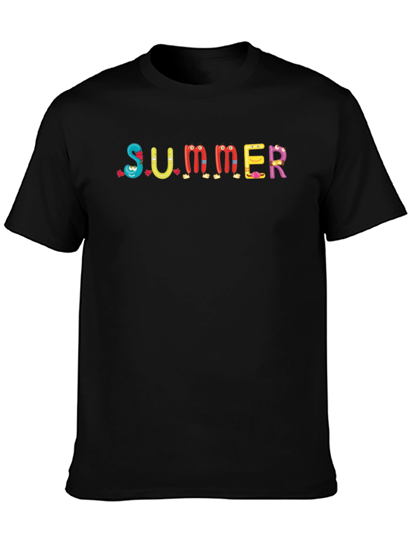 Fun Summer Cartoon T-Shirt - Crew Neck Casual Tee