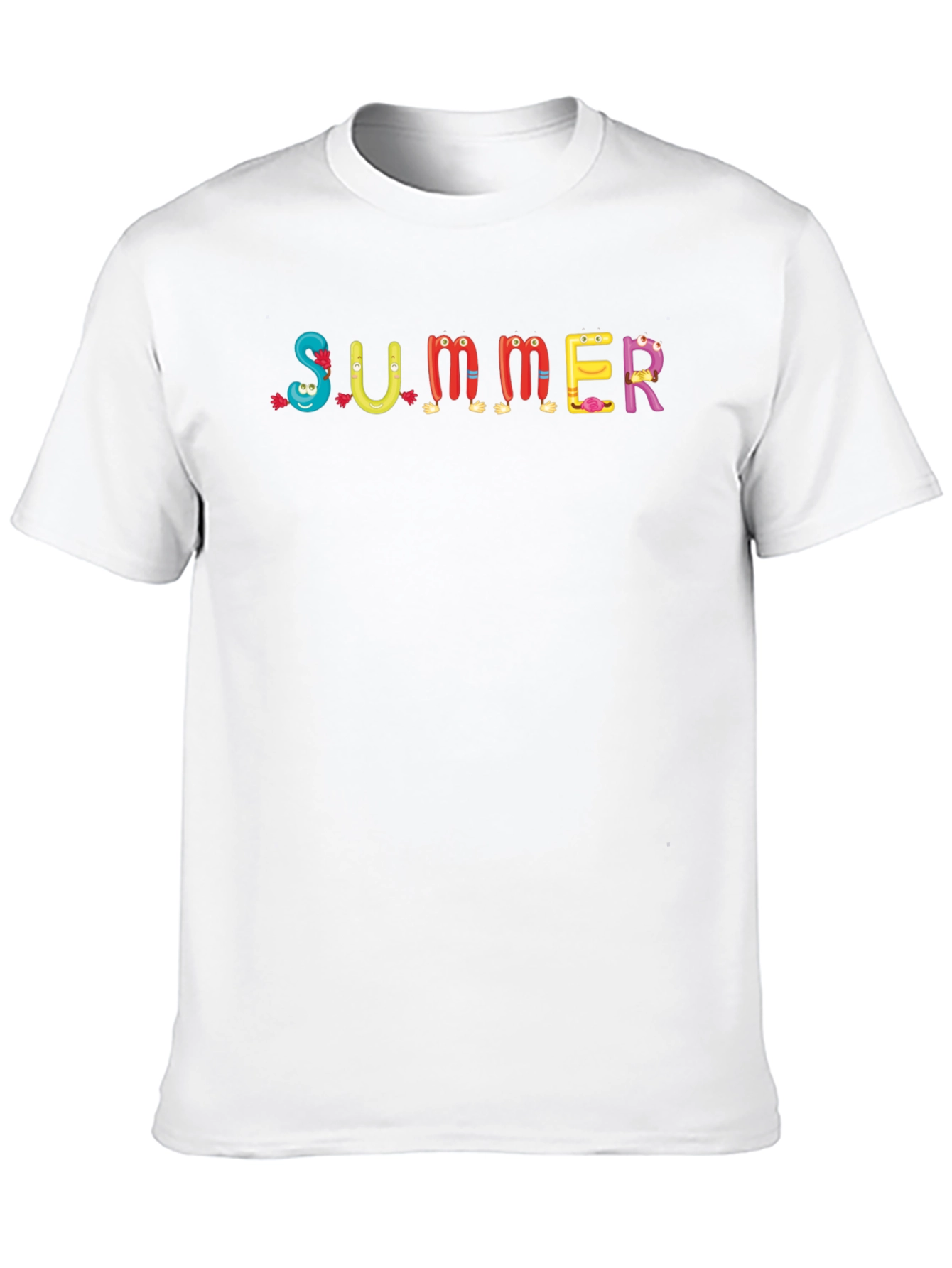 Fun Summer Cartoon T-Shirt - Crew Neck Casual Tee