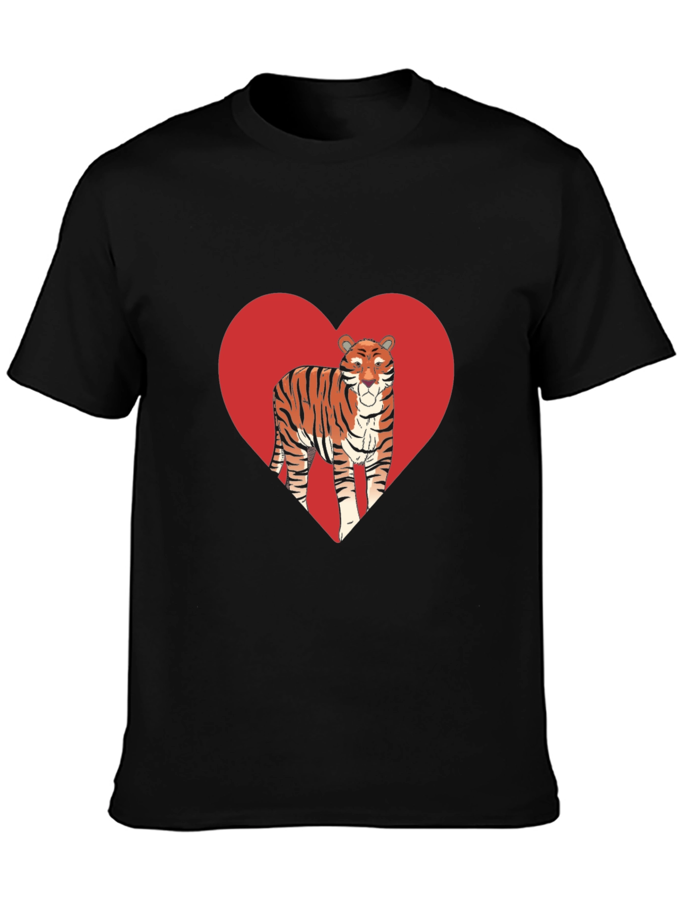 Tiger Heart Graphic Black T-Shirt