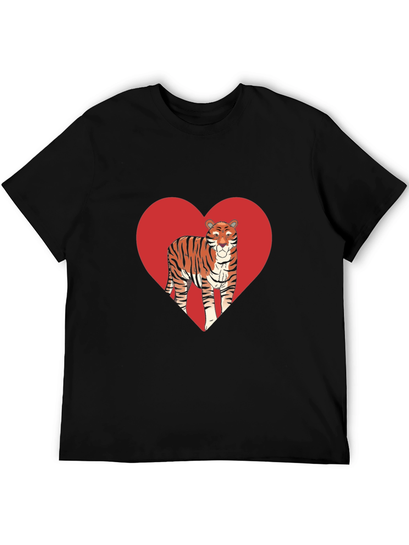 Tiger Heart Graphic Black T-Shirt