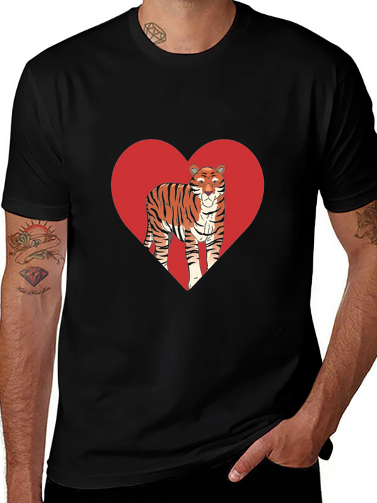Tiger Heart Graphic Black T-Shirt