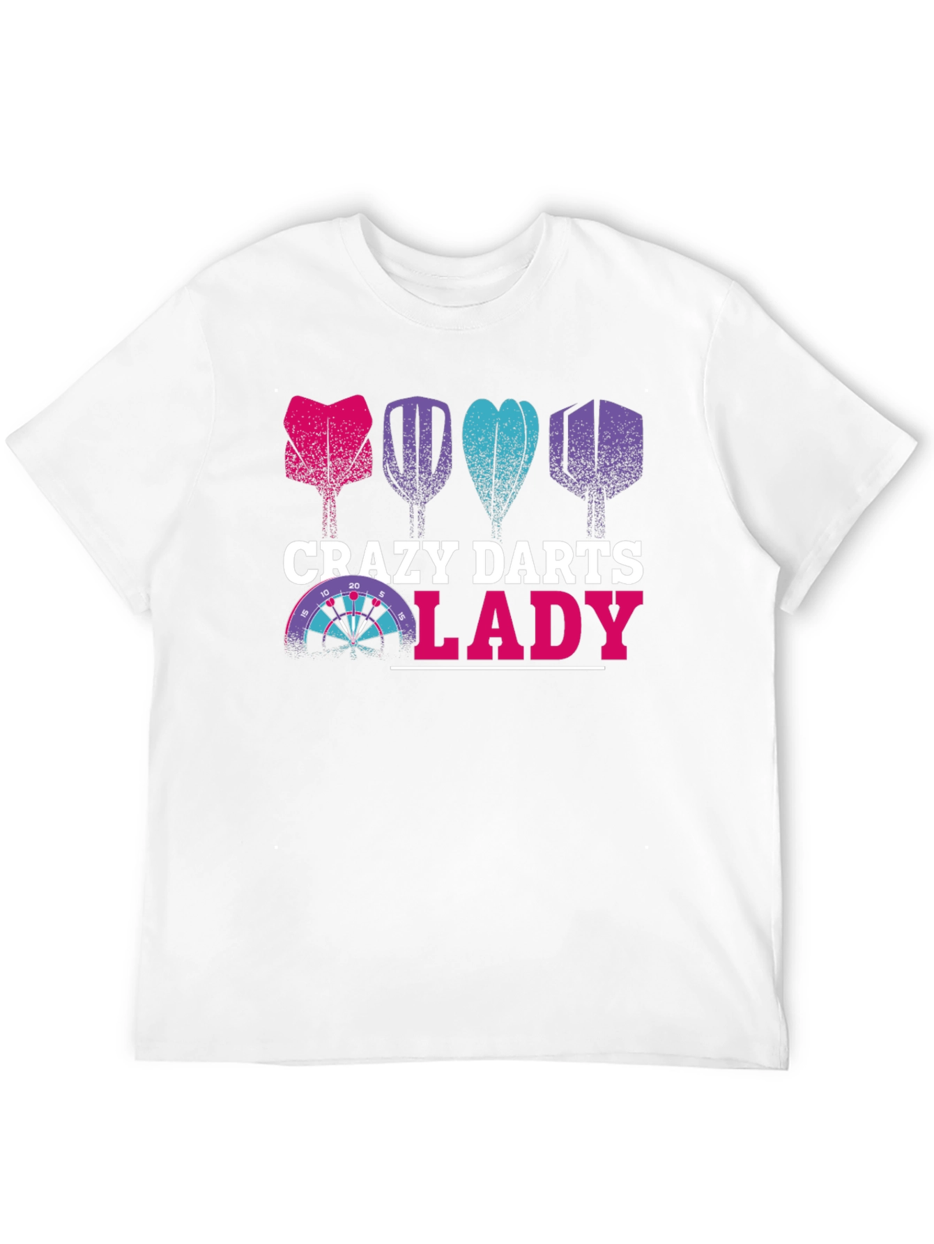 Crazy Darts Lady T-Shirt - Fun Dartboard Tee