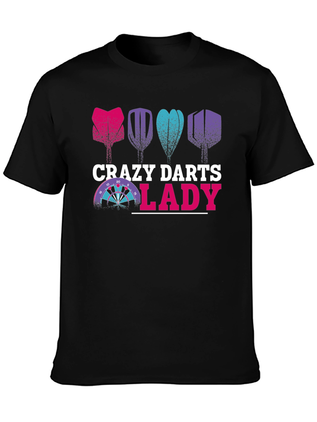 Crazy Darts Lady T-Shirt - Fun Dartboard Tee