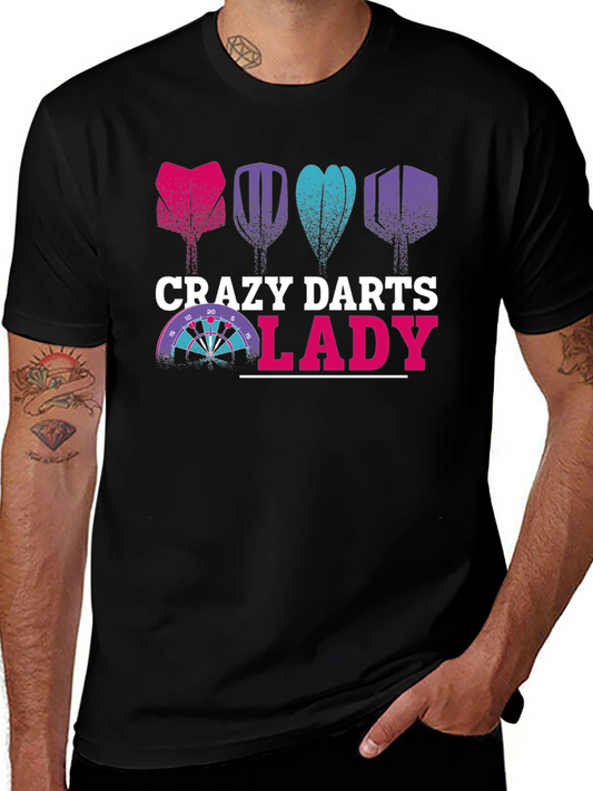 Crazy Darts Lady T-Shirt - Fun Dartboard Tee