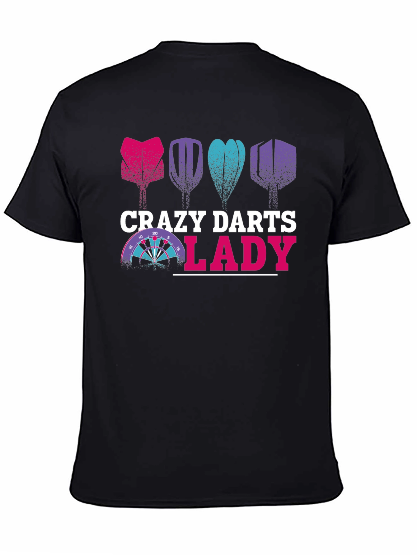 Crazy Darts Lady T-Shirt - Fun Dartboard Tee
