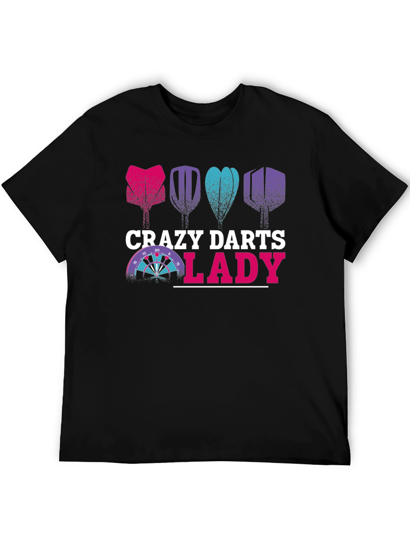 Crazy Darts Lady T-Shirt - Fun Dartboard Tee