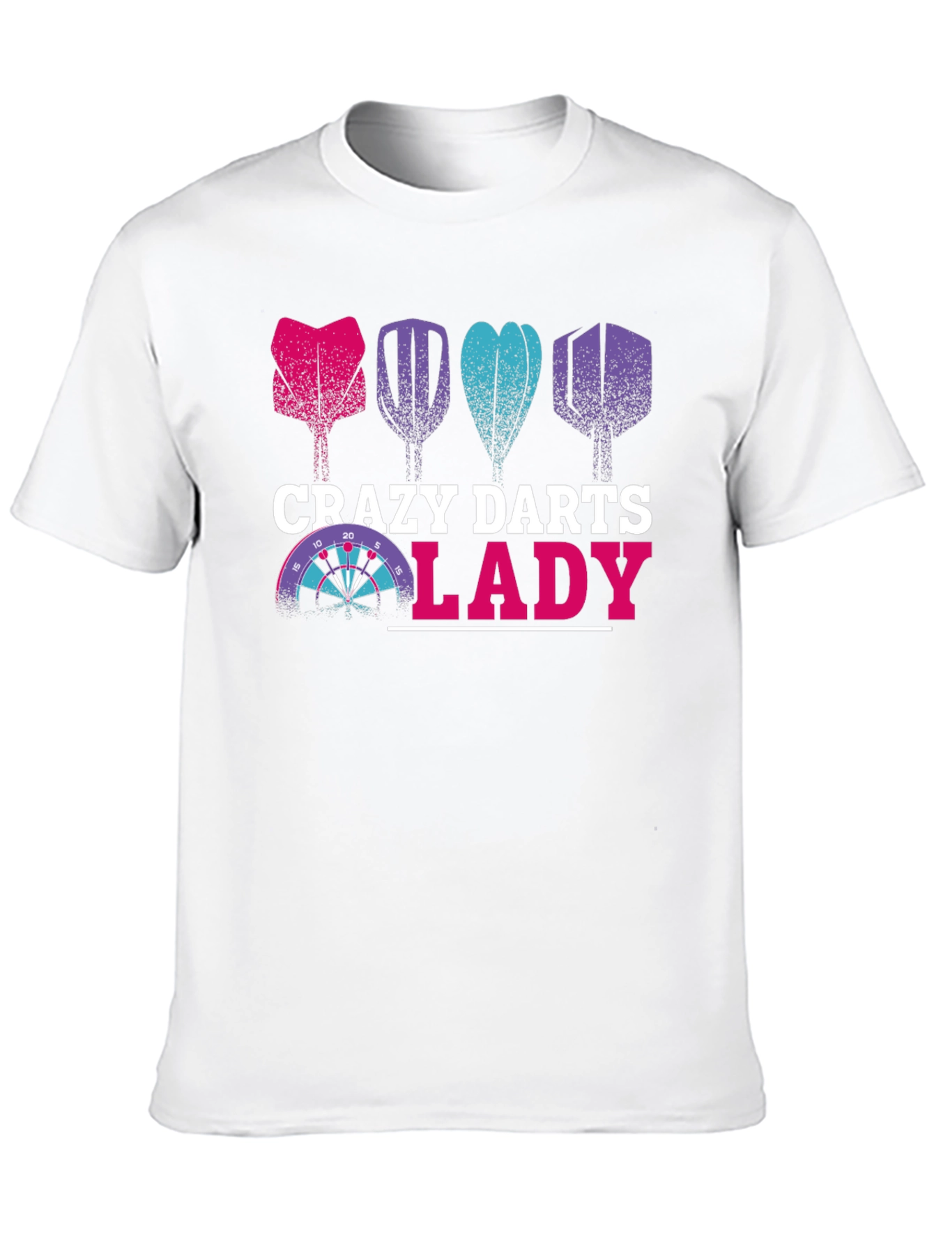 Crazy Darts Lady T-Shirt - Fun Dartboard Tee