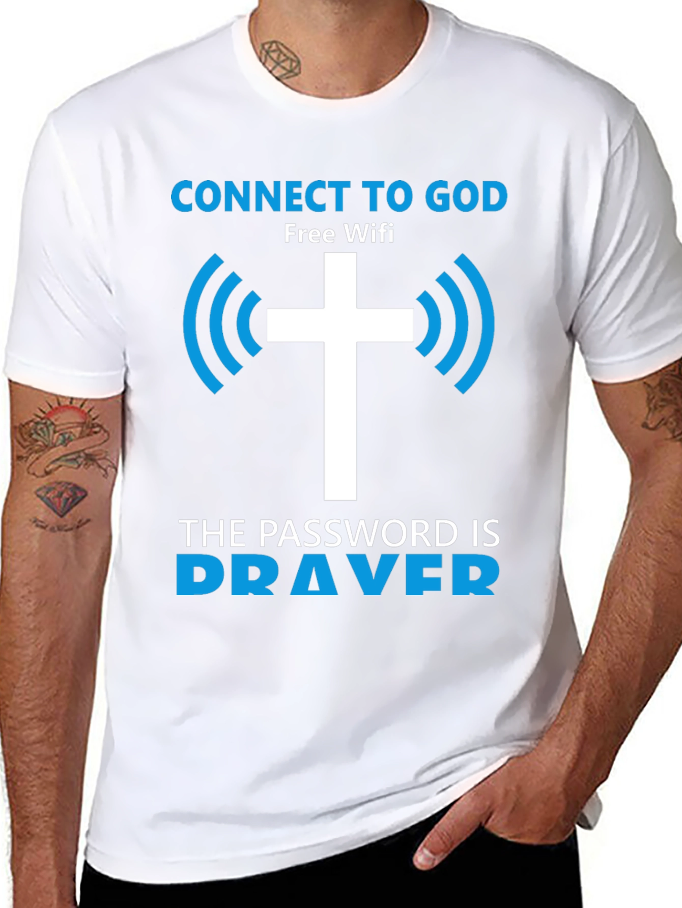 Connect to God T-Shirt - Free Wifi Prayer Design