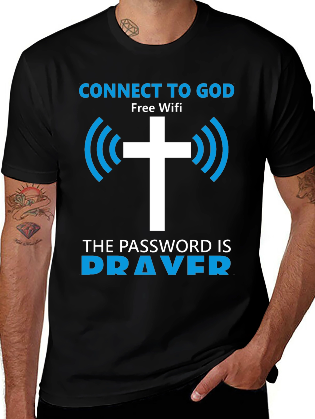 Connect to God T-Shirt - Free Wifi Prayer Design