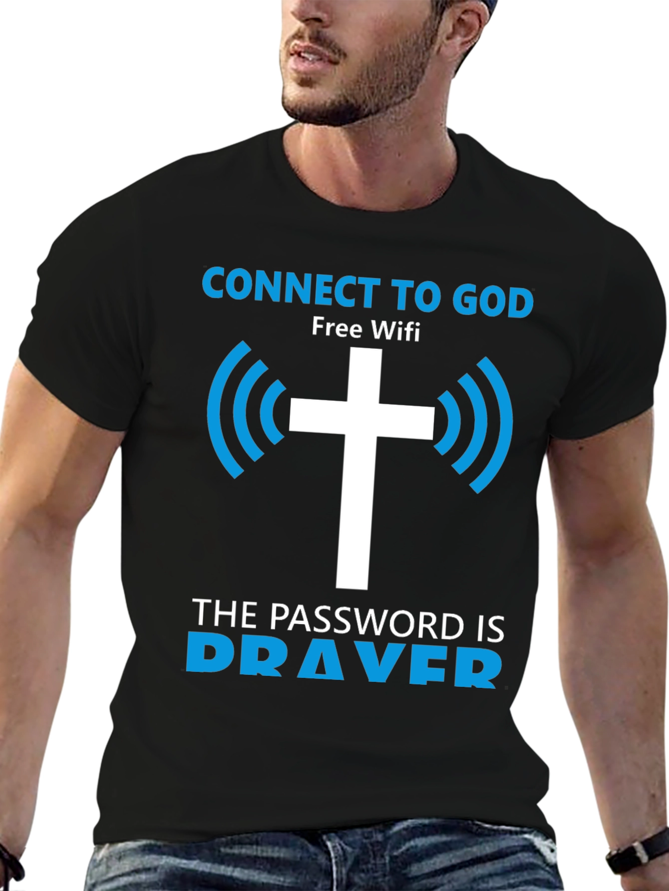 Connect to God T-Shirt - Free Wifi Prayer Design