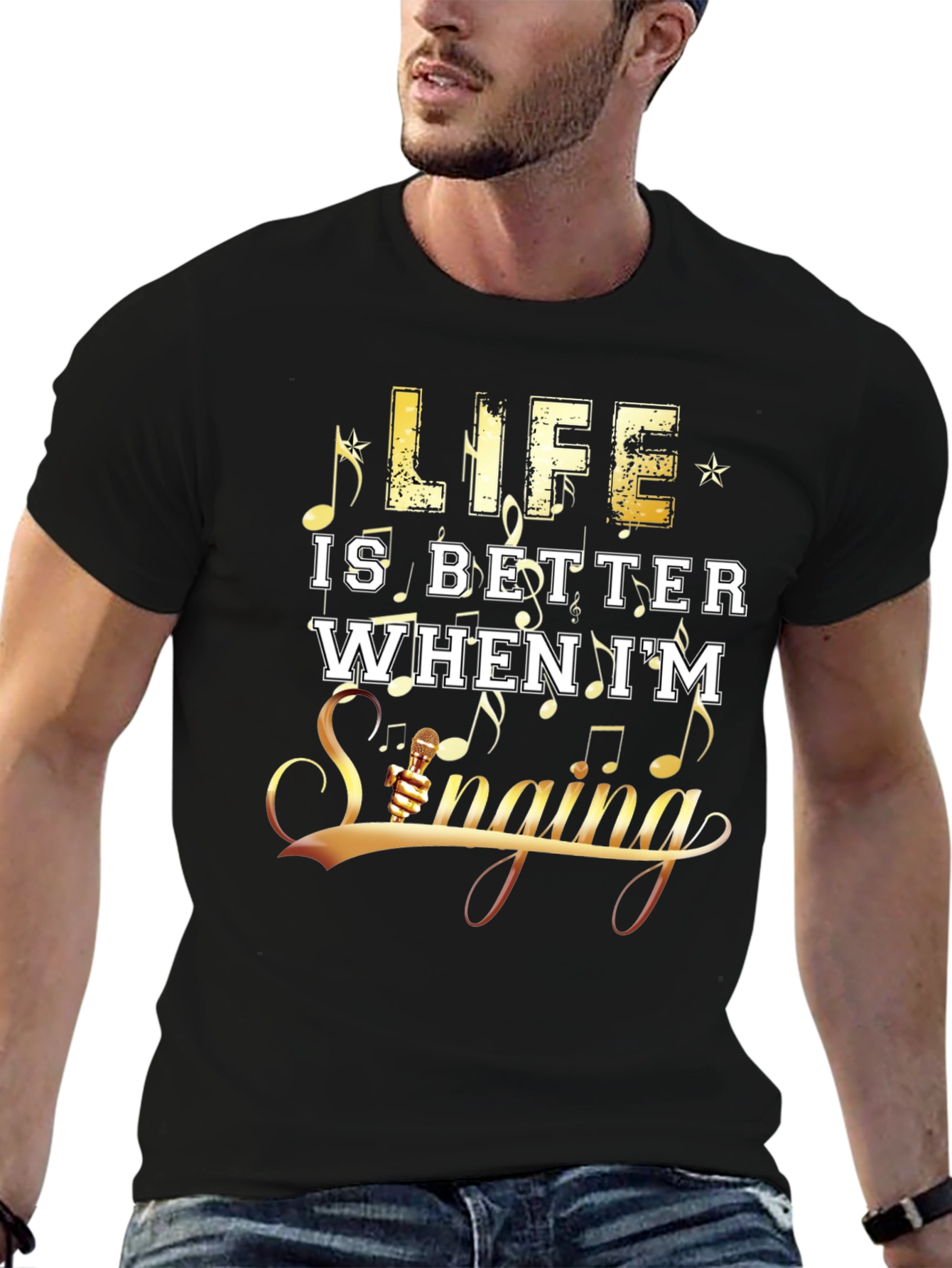 Life is Better When Im Singing Black Tee
