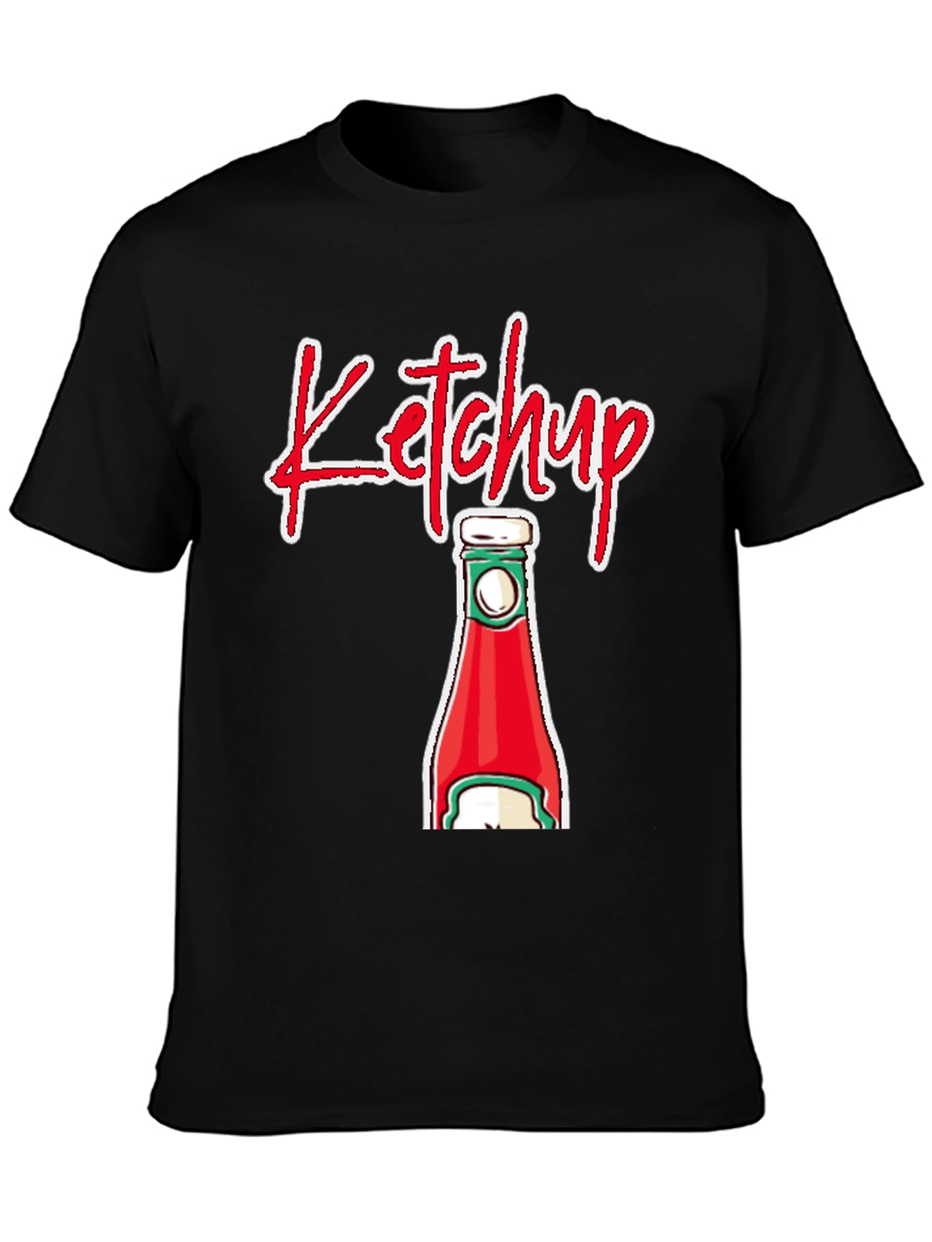 Ketchup Bottle Graphic T-Shirt - Novelty Food Tee