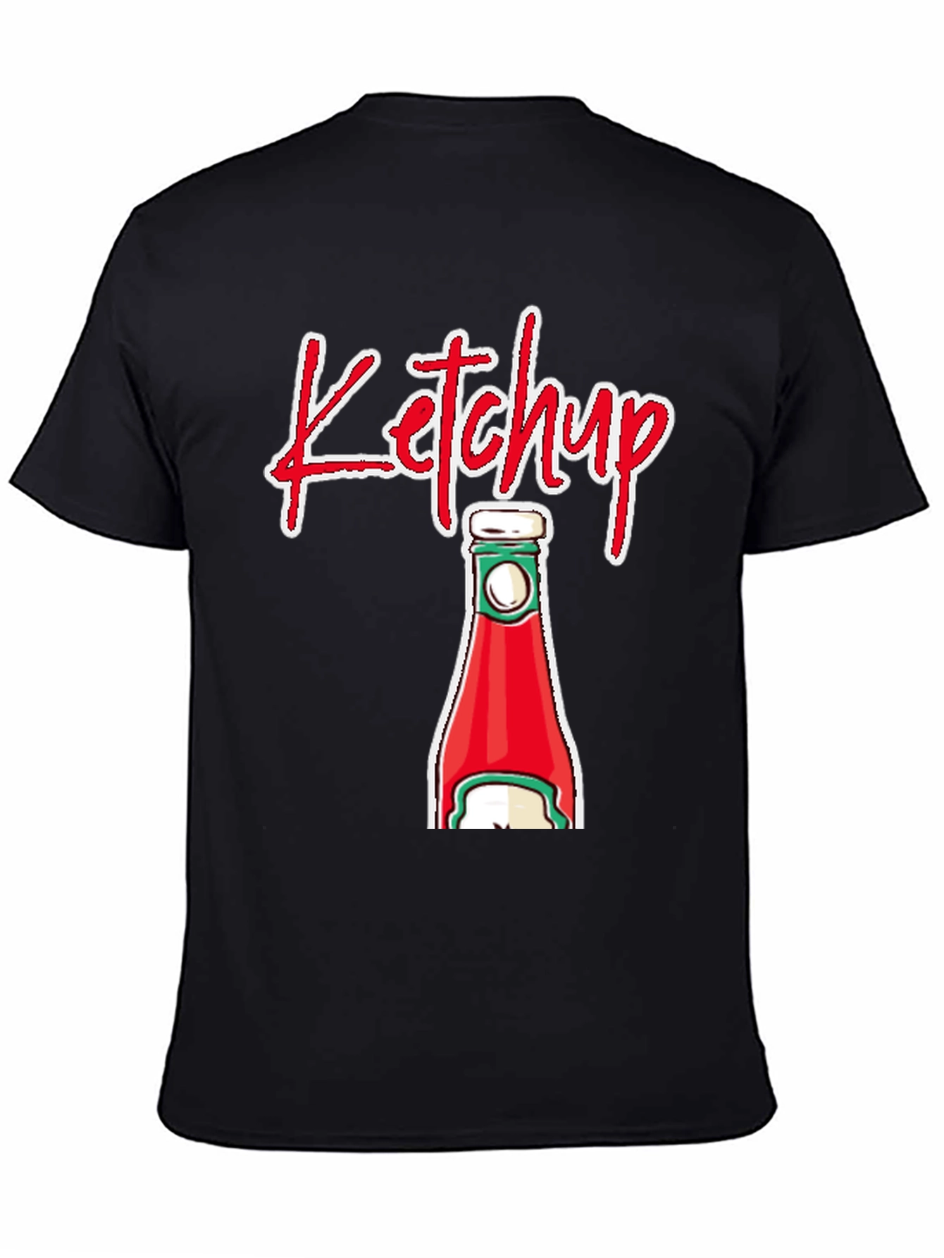 Ketchup Bottle Graphic T-Shirt - Novelty Food Tee
