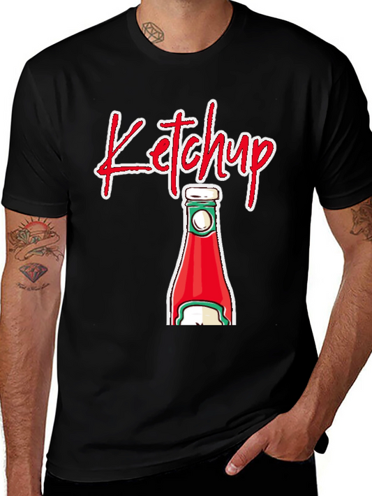 Ketchup Bottle Graphic T-Shirt - Novelty Food Tee