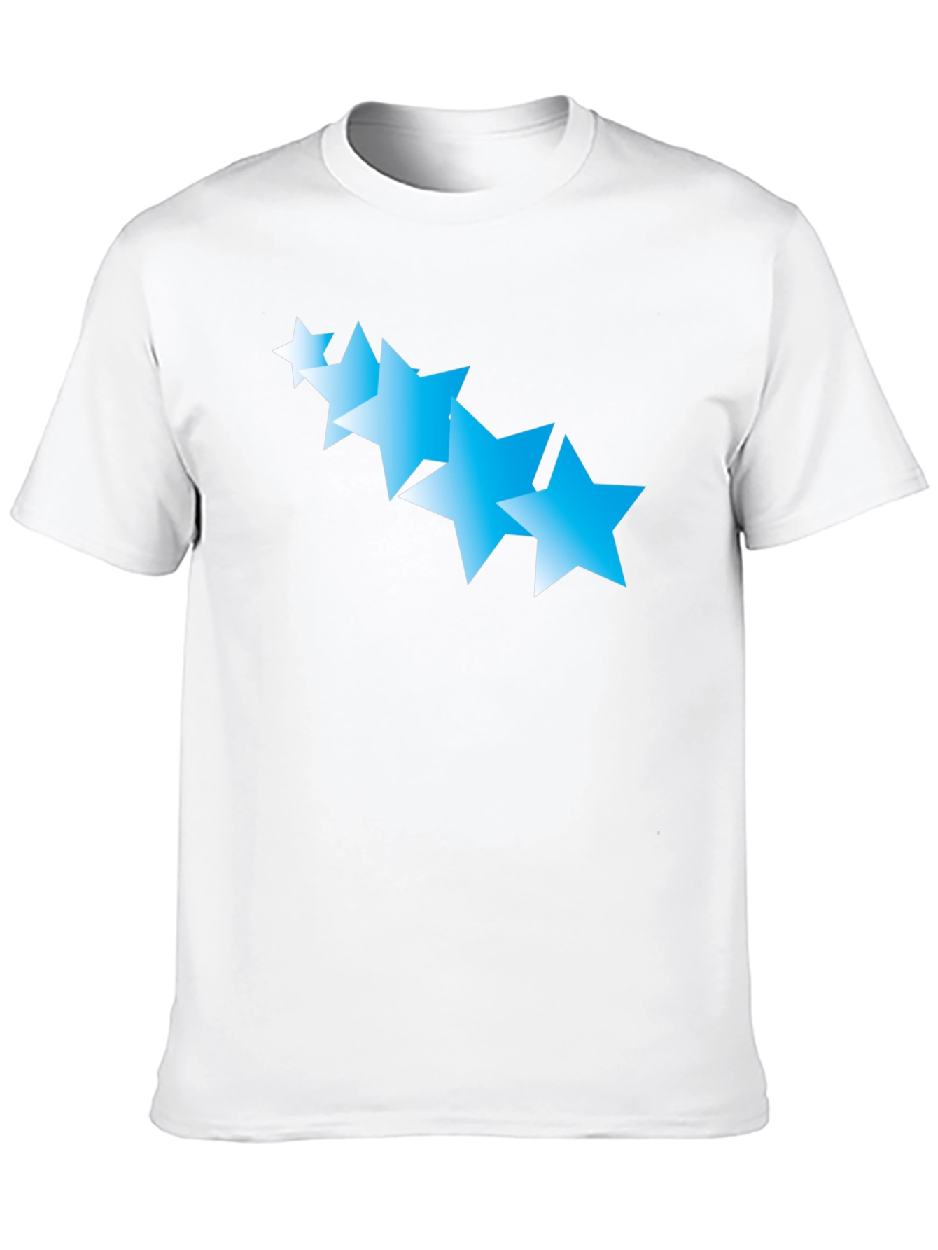 Black T-Shirt with Gradient Blue Stars